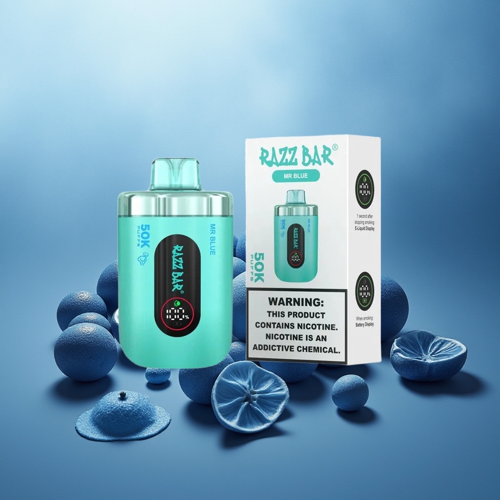 Finland tukku Razz Bar 50K Puffs Kertakäyttöinen vape - 50000 Pitua, 1.0 Ohm Mesh Käämi