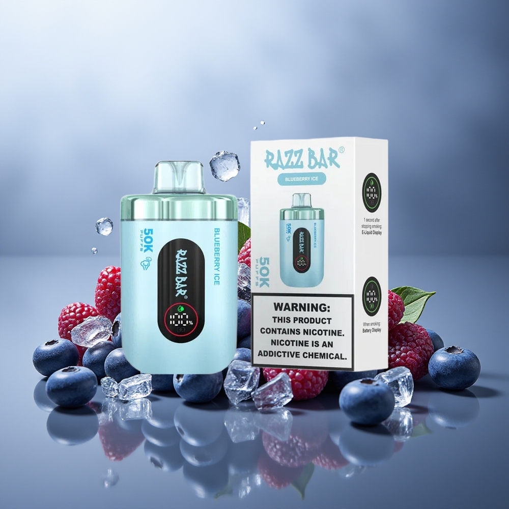 Finland tukku Razz Bar 50K Puffs Kertakäyttöinen vape 50000 Tupakkaa 1.0 Ohm Mesh-käämi