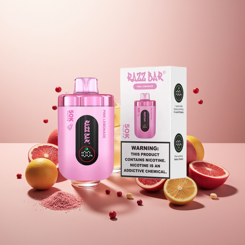 Finland tukku Razz Bar 50K Puffs Kertakäyttöinen vape - 50000 Tupakkaa, 1.0 Ohm Verkkomääre, 2% Nikotiinia