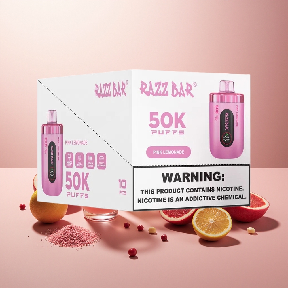 Finland tukku Razz Bar 50K Puffs Kertakäyttöinen vape - 50000 Tupakkaa, 1.0 Ohm Verkkomääre, 2% Nikotiinia
