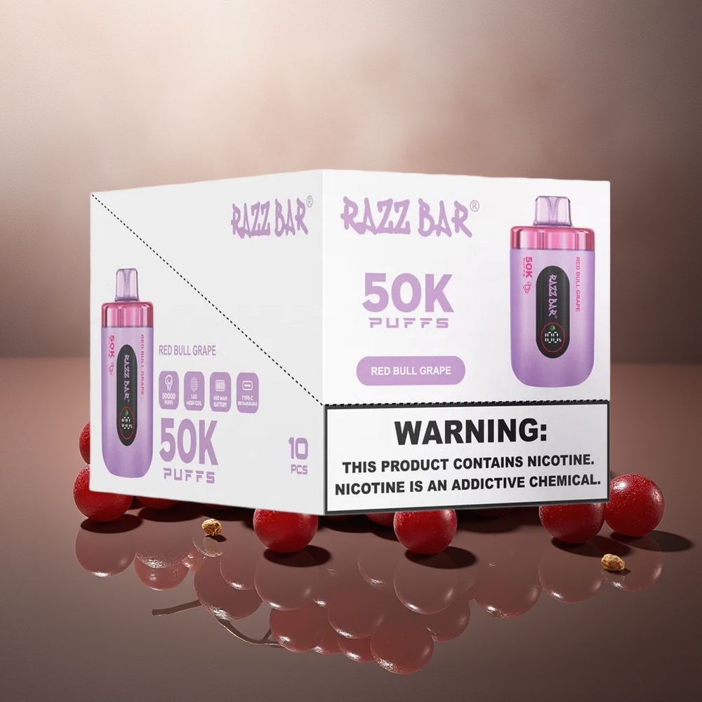 Finland tukku Razz Bar 50K Puffs Kertakäyttöinen vape – 50000 imahdusta, 1.0 Ohm Mesh-käämit