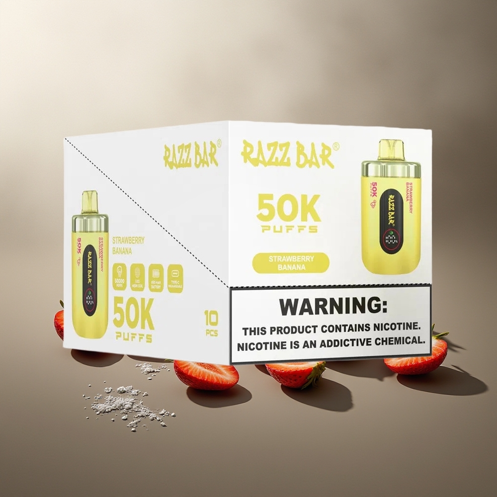 Finland tukku Razz Bar 50K Puffs Kertakäyttöinen vape – 50000 savutusta, 1.0 Ohm Mesh-käämi, 2% nikotiinia
