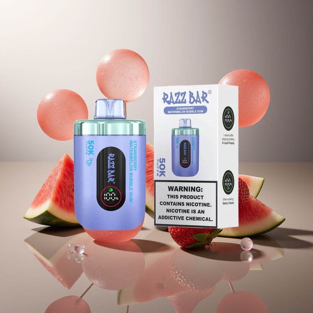 Finland tukku Razz Bar 50K Puffs Kertakäyttöinen vape – Jopa 50000 Henkäystä, 1.0 Ohm Mesh-käämi