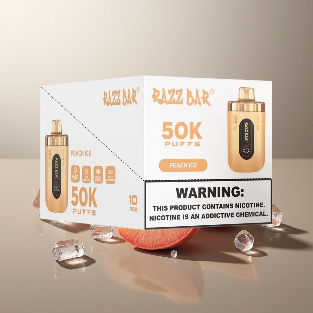 Finland tukku Razz Bar 50K Puffs Kertakäyttöinen vape – Jopa 50000 Puffs, 650 mAh Akku