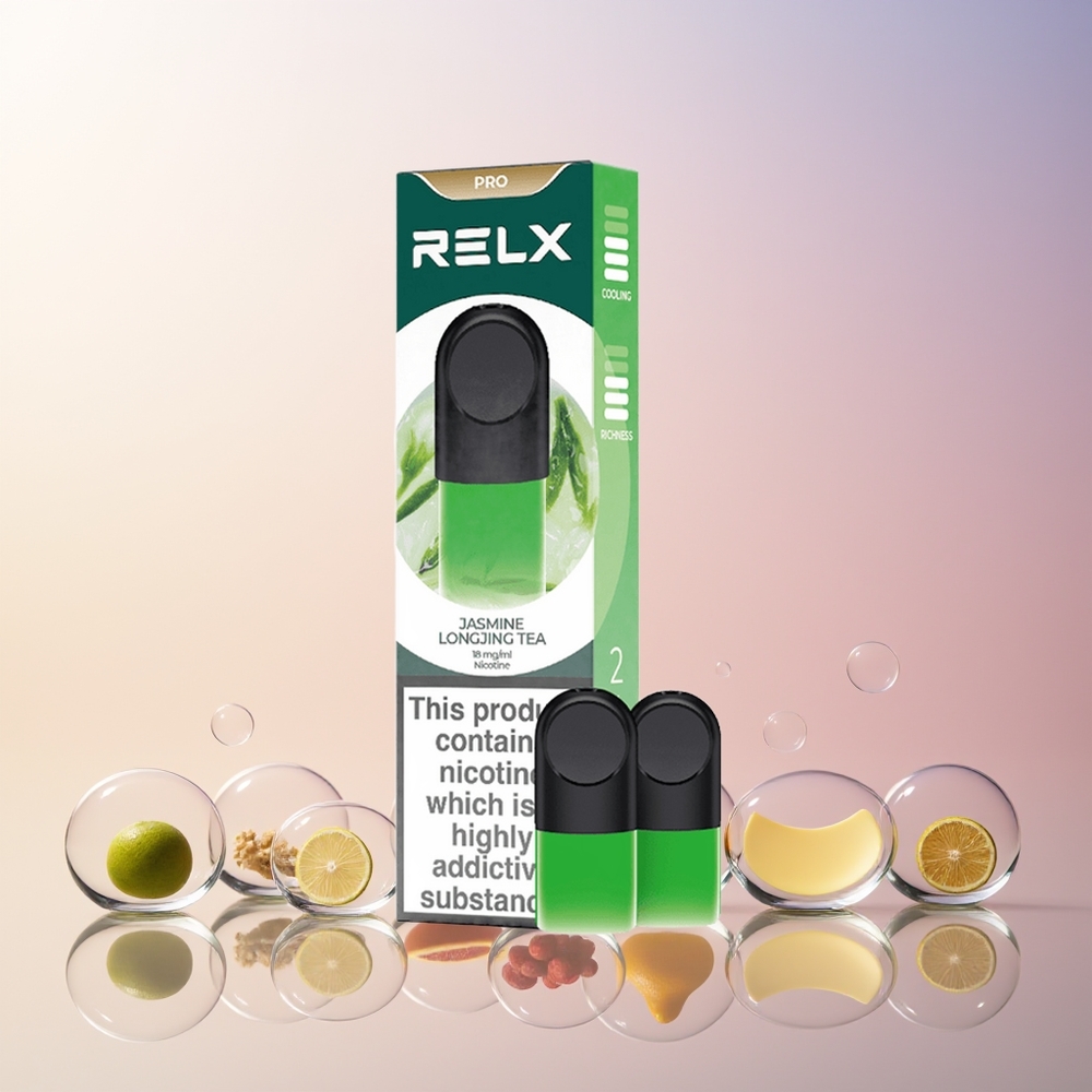 Finland tukku RELX Pod Pro - 1,8% Nikotiinia & Erinomainen Maku Jasmiini Longjing -tee