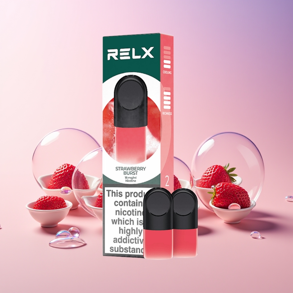 Finland tukku RELX Pod Pro - 1,8% Nikotiinia & Erinomainen Maku Mansikka Burst