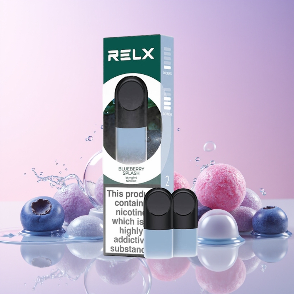 Finland tukku RELX Pod Pro - 1,8% Nikotiinia & Erinomainen Maku Mustikkaroiske