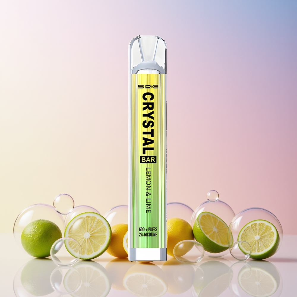 Finland tukku SKE Crystal BAR 600 500mAh Akku 600 Puffia Sitruuna ja lime