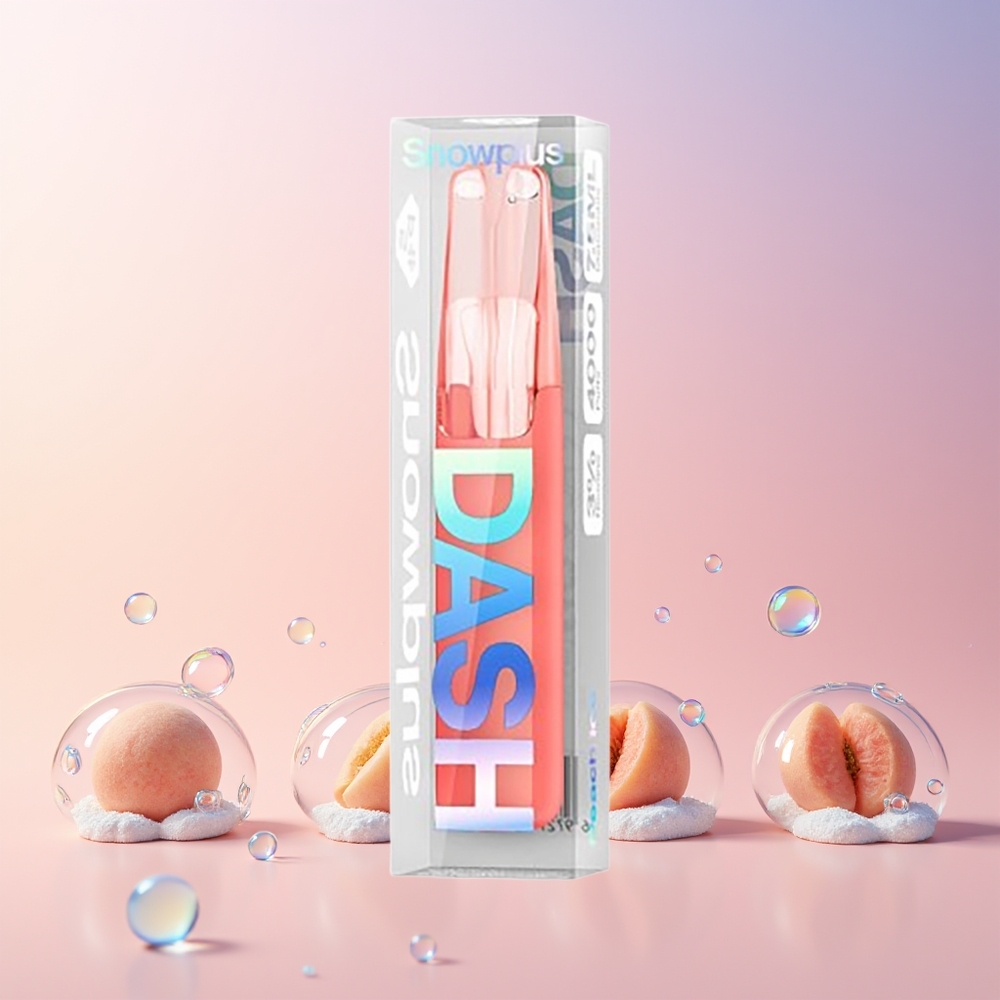 Finland tukku Snowplus Dash 4000 Puffs Disposable Device 7,5 ml nestemäärä 530 mAh akku Persikkajäätelö
