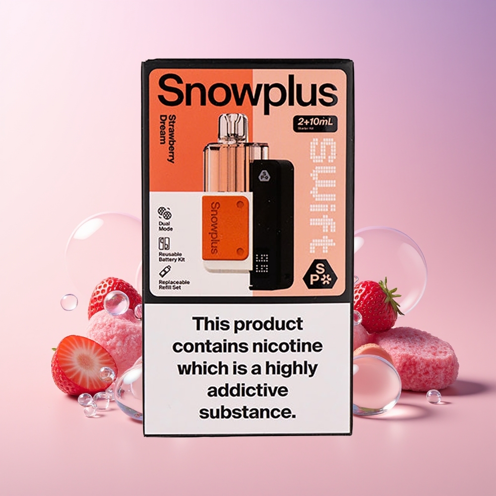 Finland tukku Snowplus Swift 5000 Puffs Prefilled Pod Kit – 1000 mAh akku, 2+10 ml nestemäärä Mansikkauni