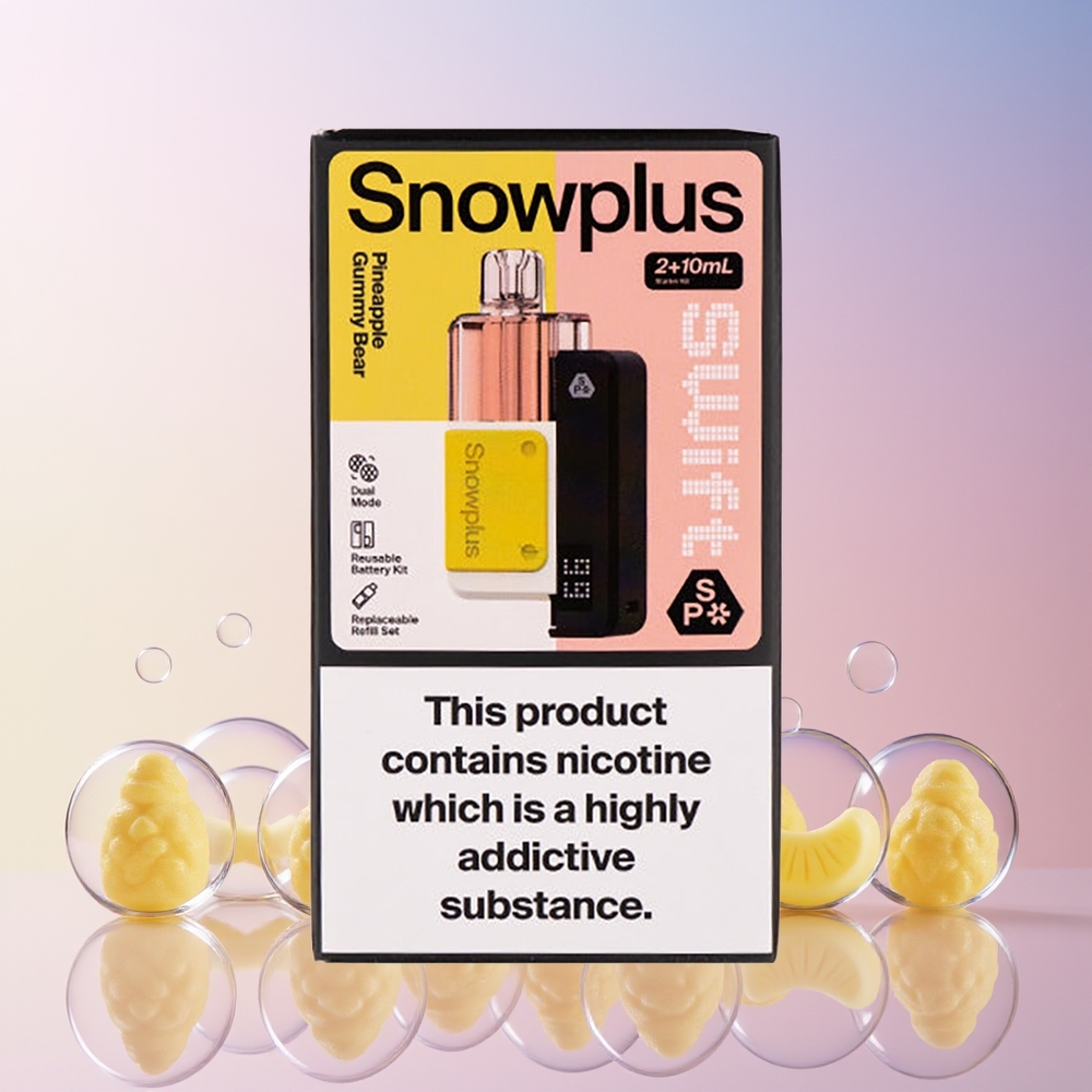 Snowplus Swift 5000 Puffs Prefilled Pod Kit Finland tukku - 1000 mAh akku, 2+10 ml nestemäärä Ananaskarkkikarkki