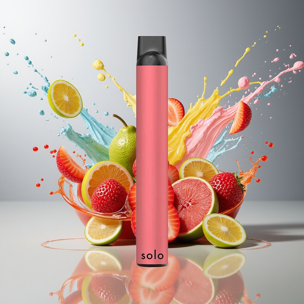 Finland tukku Solo 1000 Puffs Kertakäyttöinen Vape - 3,5ml nestemäinen - 550mAh akku Mansikka-guava