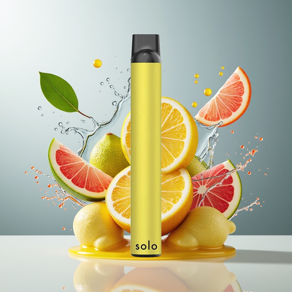Finland tukku Solo 1000 Puffs Kertakäyttöinen Vape - 3,5ml nestemäistä - 550mAh akku Sitruuna