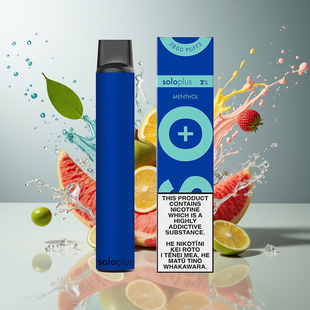 Finland tukku Solo Plus 2800 Puffs Kertakäyttöinen Vape - 6,5ml nestemäistä - 950mAh akku Mentoli
