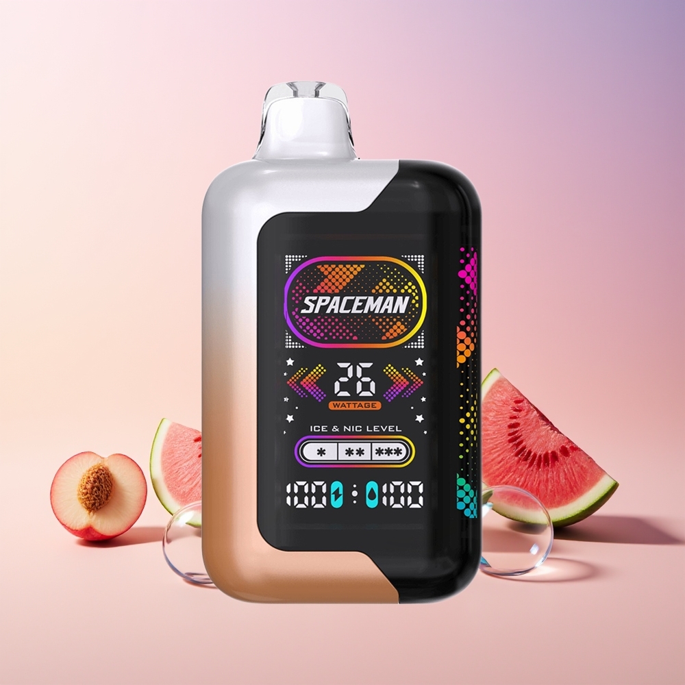 Finland tukku SPACEMAN SP40000 1000mAh akku 20ml nestemäärä Disposable Vape Mehukas persikka-vesimeloni