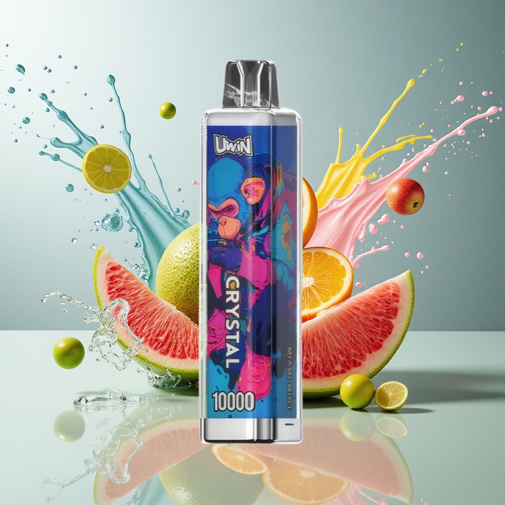 Finland tukku UWIN Crystal 10000 Puffs - 18ml nestemäärä, 650mAh akku, RGB-valot Miami Minttu