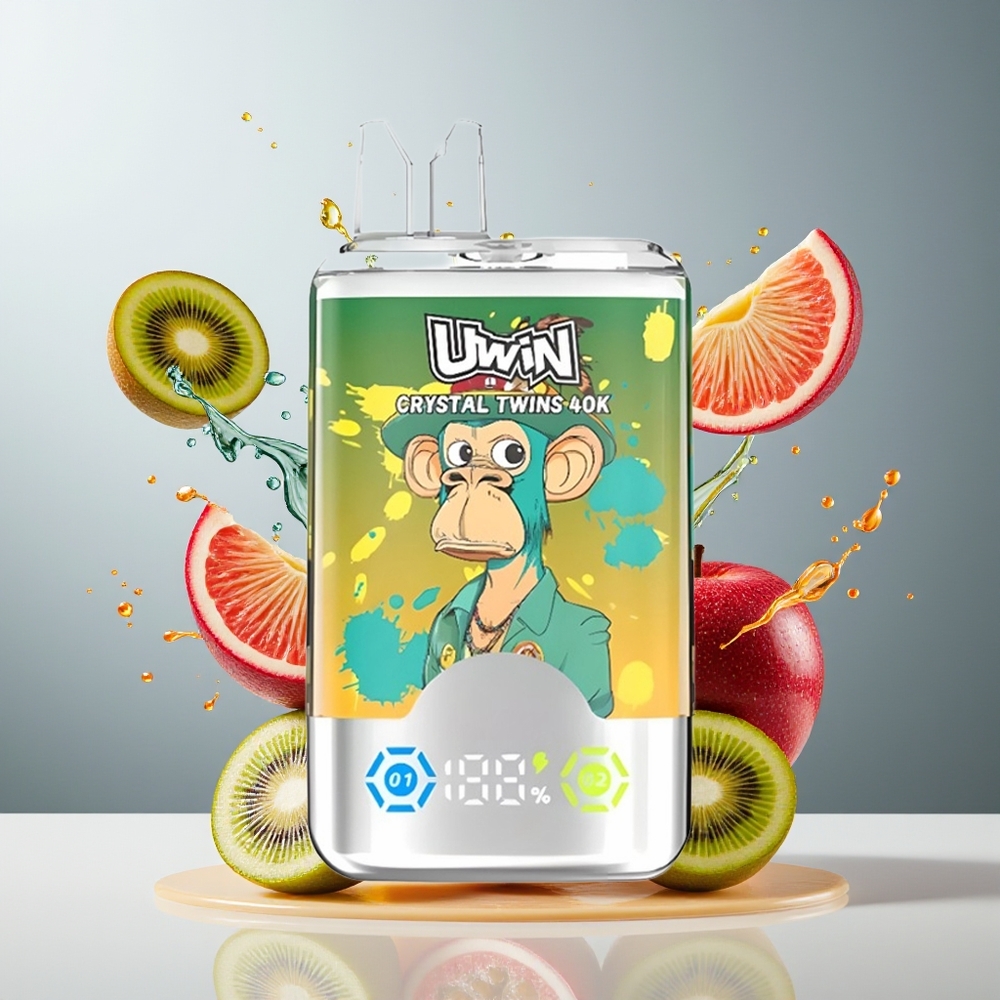 Finland tukku UWIN Crystal Twins 40000 Puffs - 40000 savutusta, 32ml nestemäärä, 0.6 Ohm Mesh-käämi