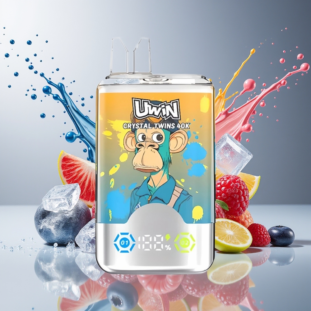 Finland tukku UWIN Crystal Twins 40000 Puffs - 40000 tupakointikertaa - Kaksi erillistä makua yhdessä laitteessa