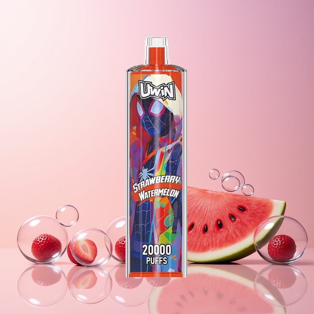 Finland tukku Uwin Shisha Hookah Crystal 20000 Puffs 22ml Kapasiteetti 650 mAh Akku Mansikka-vesimeloni