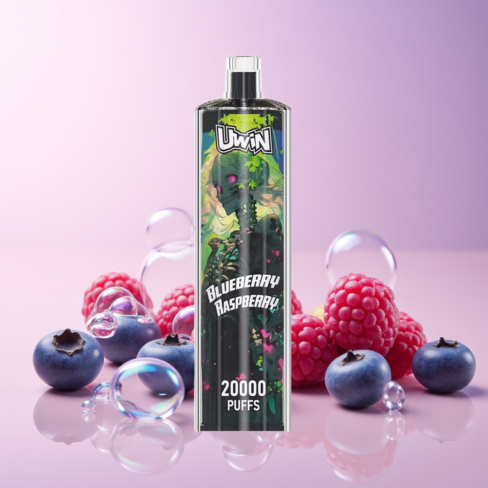 Finland tukku Uwin Shisha Hookah Crystal 20000 Puffs 22ml kapasiteetti 650 mAh akku Mustikka-vadelma