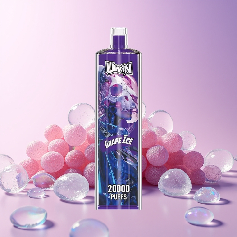 Finland tukku Uwin Shisha Hookah Crystal 20000 Puffs 22ml kapasiteetti 650 mAh akku Viinirypälejäätelö