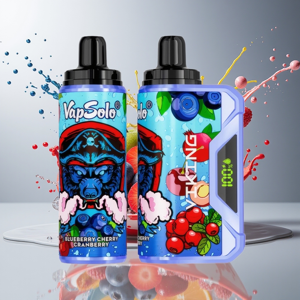 Finland tukku VapSolo VIKING 12000 Puffs Kertakäyttöinen Vape - 22ml nestemäinen tislaus, Type-C -latausportti