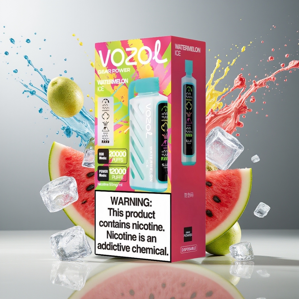 VOZOL Gear Power Finland tukku - 20000 Puffs ECO-tila / 12000 Puffs POWER-tila - Kaksoishäkkäämiskela - 20mL esitäytetty nestemäärä