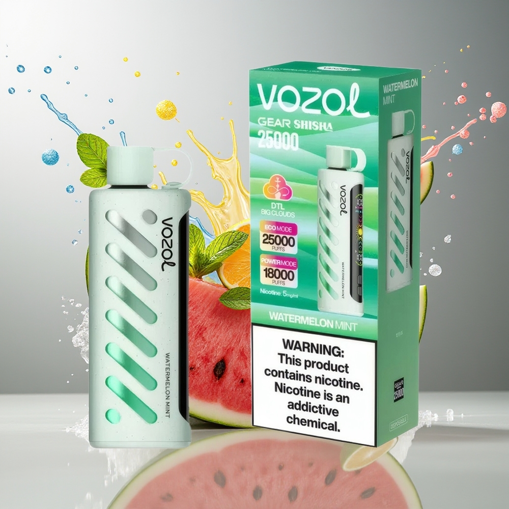 Finland tukku VOZOL Gear Shisha 25000 Puffia, 30 Herkullista Makua, Akku 1000mAh