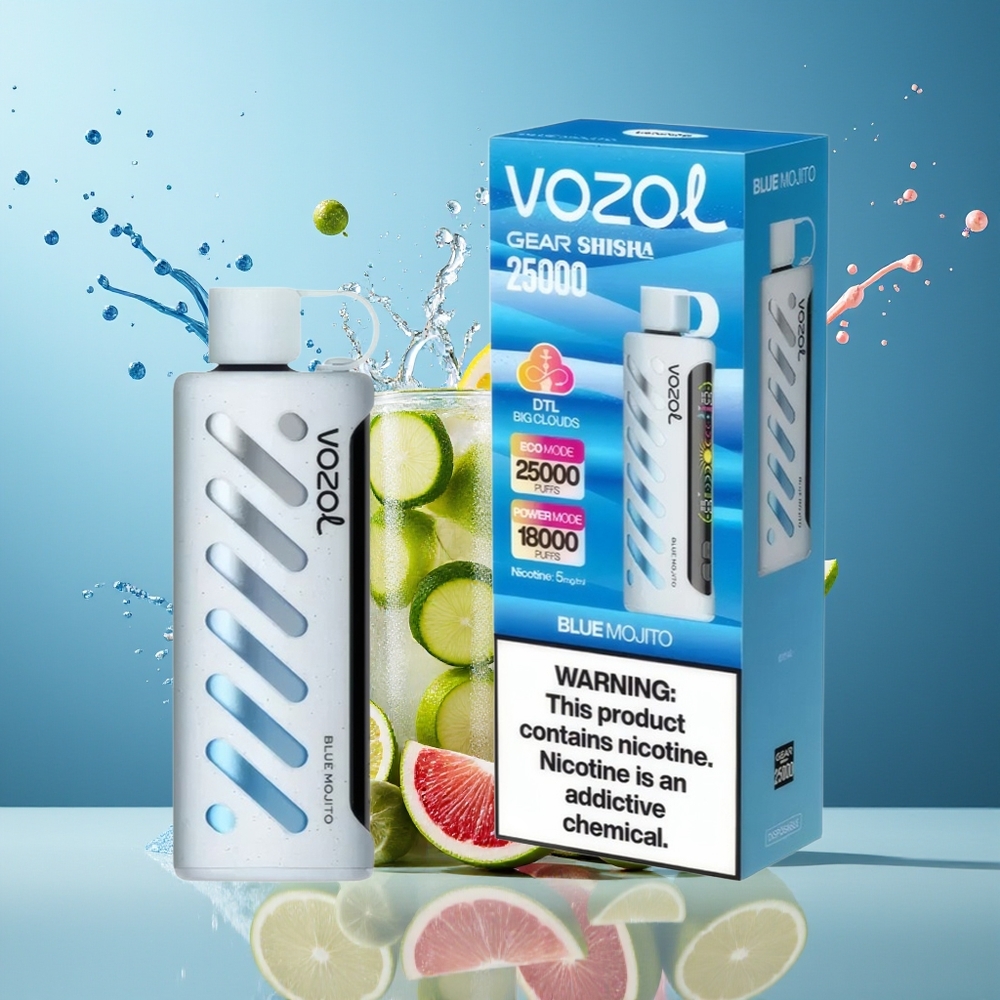 Finland tukku VOZOL Gear Shisha 25000 Puffs 30 Herkullista makua, Dual Mesh Dual Modes, 1000mAh