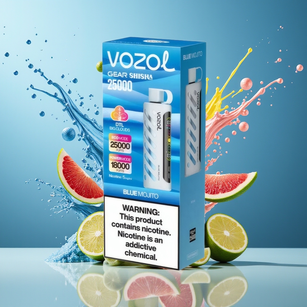 Finland tukku VOZOL Gear Shisha 25000 Puffs 30 Herkullista makua, Dual Mesh Dual Modes, 1000mAh
