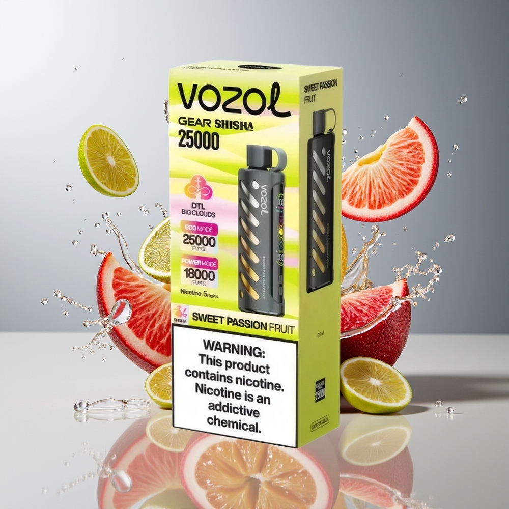 VOZOL Gear Shisha Finland tukku 25000 Tupakkaa 30 Herkullista makua Dual Mesh Dual Modes Makea passionhedelmä
