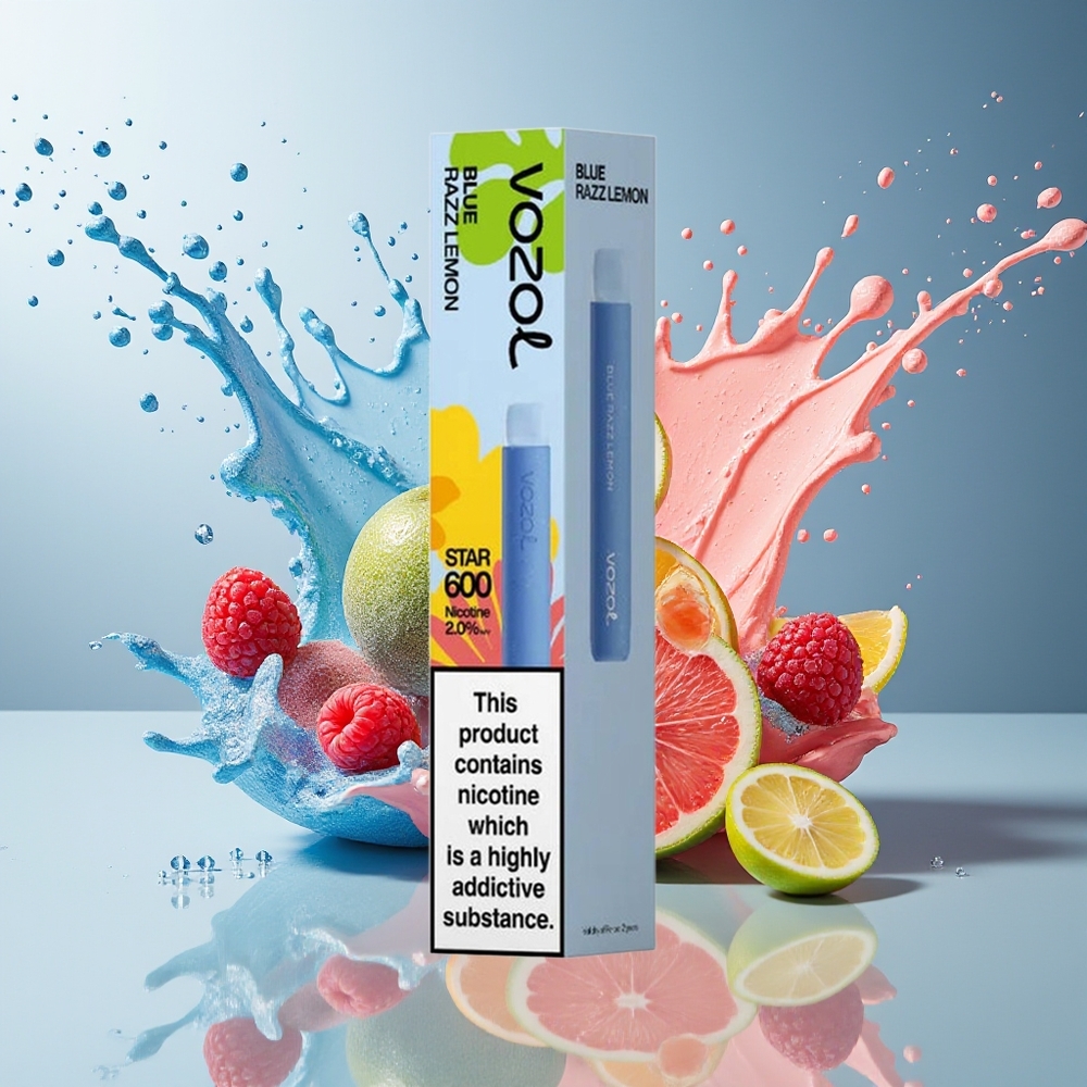 Finland tukku VOZOL STAR 600 Kertakäyttöinen Vape - 600 Puffia & 20mg/ml Nikotiinia Blue Razz Sitruuna
