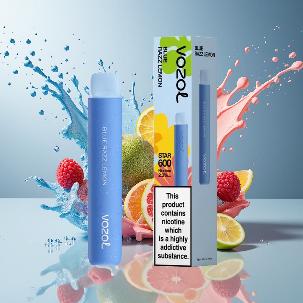 Finland tukku VOZOL STAR 600 Kertakäyttöinen Vape - 600 Puffia & 20mg/ml Nikotiinia Blue Razz Sitruuna