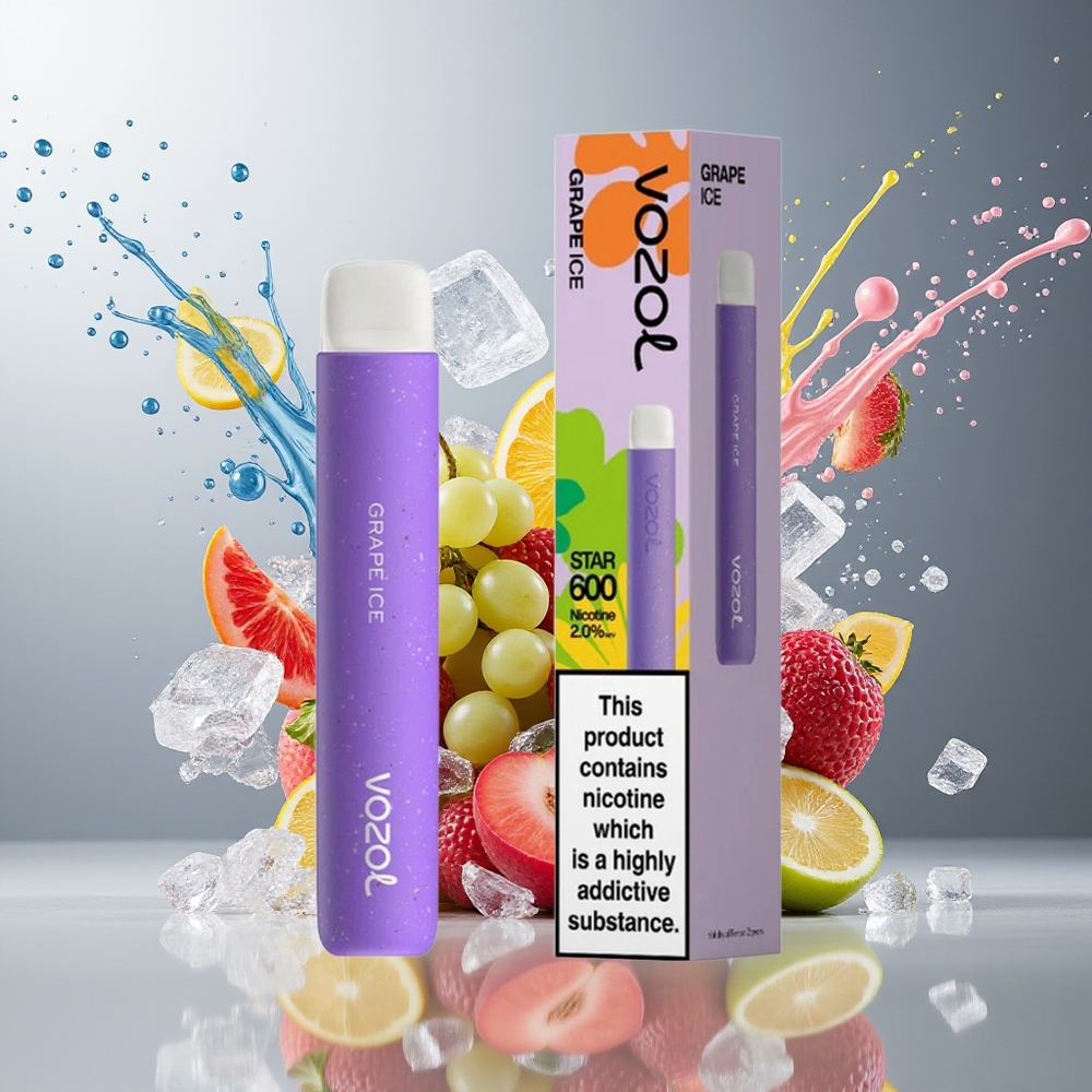 Finland tukku VOZOL STAR 600 Kertakäyttöinen Vape - 600 Puffia & 20mg/ml Nikotiinia Viinirypälejäätelö
