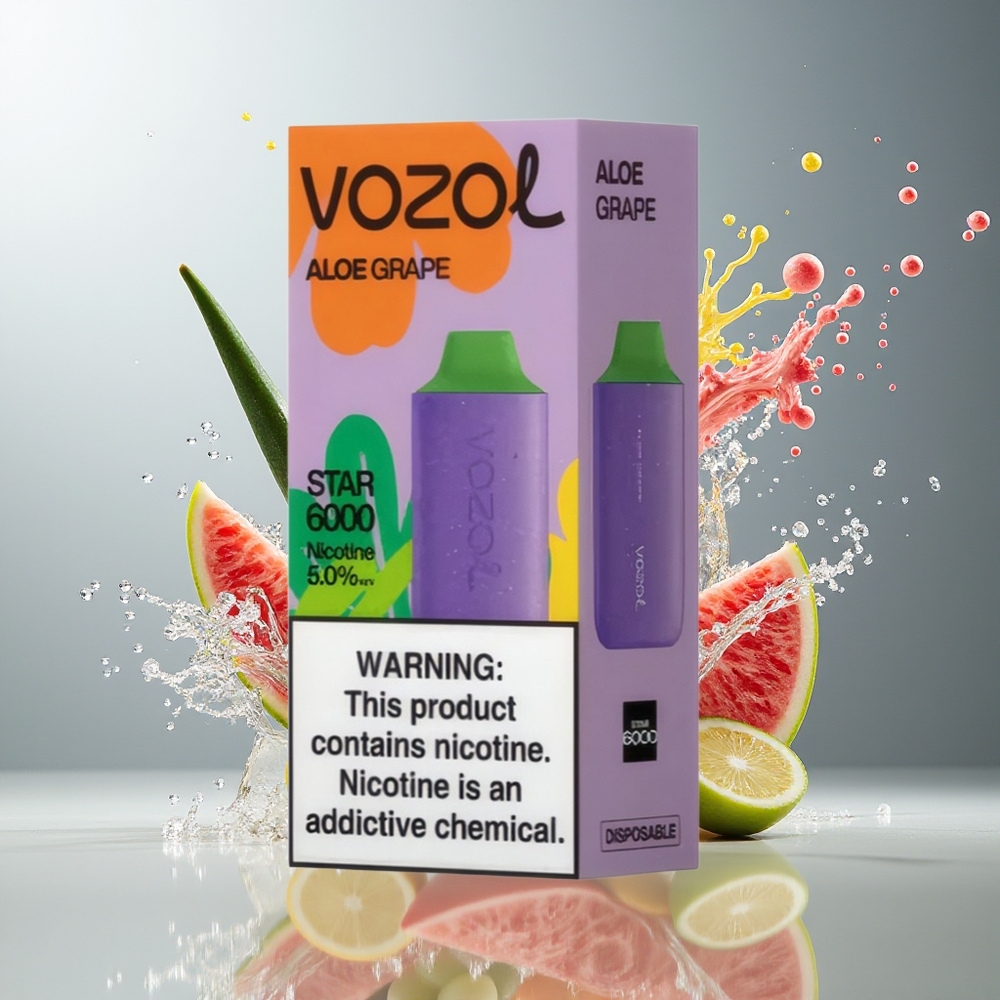 Finland tukku VOZOL STAR 6000 Kertakäyttöinen Vape - 6000 Suudelmaa, 14ML & 500mAh, 65% PCR-materiaaleja