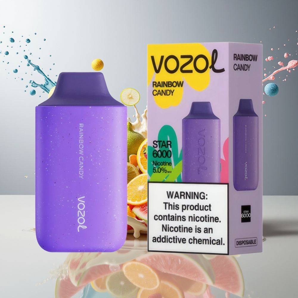Finland tukku VOZOL STAR 6000 Kertakäyttöinen Vape - 6000 savutusta, 14ML & 500mAh, Type-C -lataus