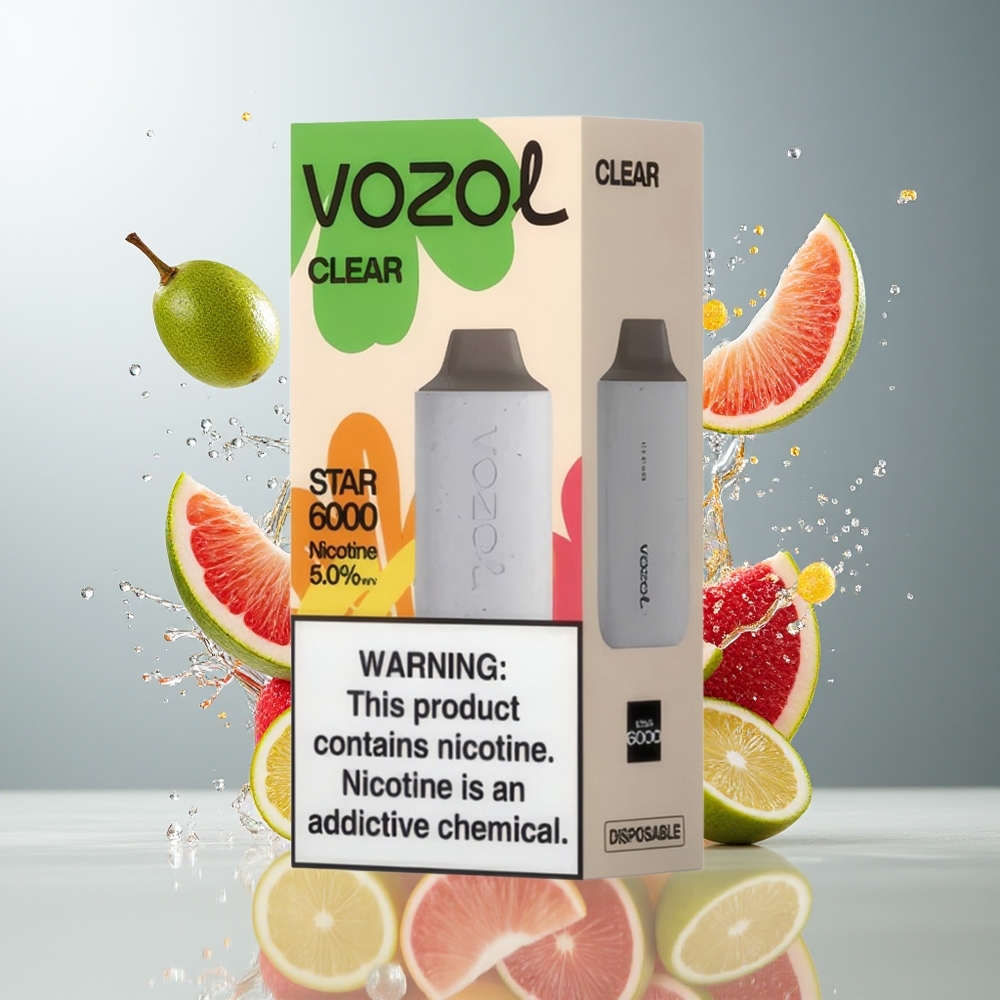 Finland tukku VOZOL STAR 6000 Kertakäyttöinen Vape - 65% PCR-materiaalia, Typpi-C-lataus, Jopa 6000 savutusta