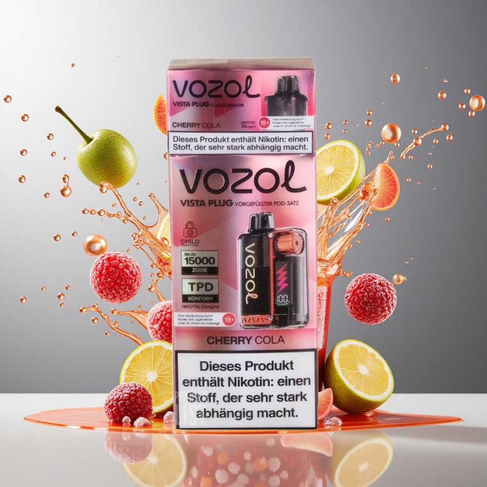 Finland tukku VOZOL VISTA PLUG 6000/10000 Kertakäyttöinen Vape - 26 Herkullista Makua, 650mAh Akku Kirsikka-cola