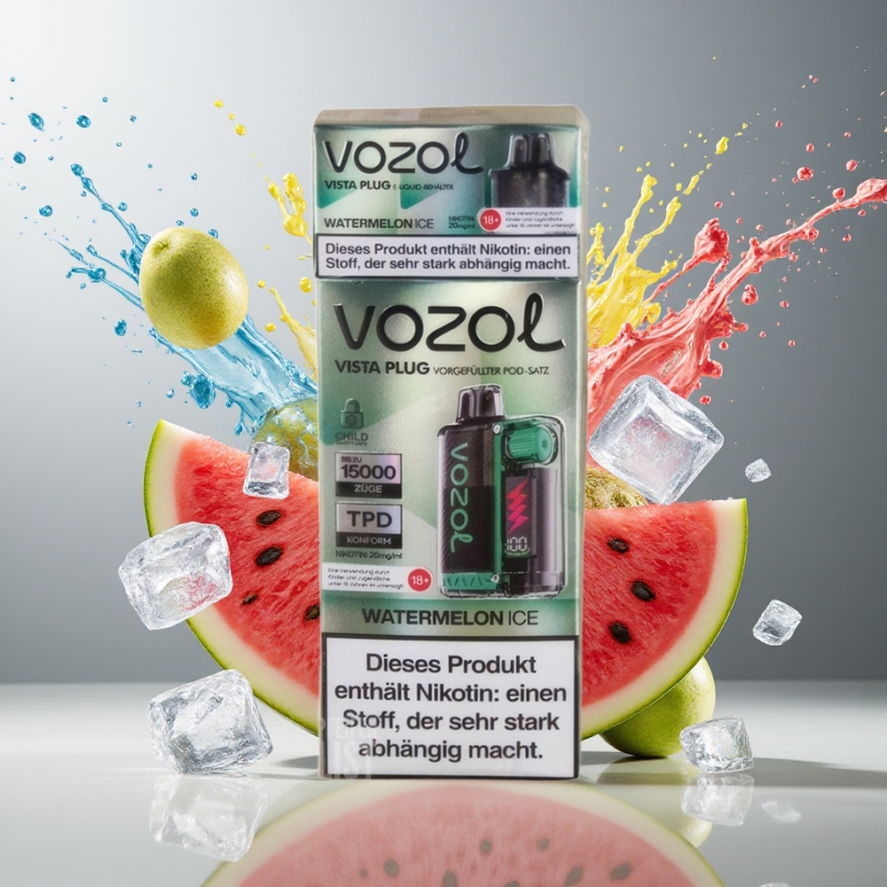 Finland tukku VOZOL VISTA PLUG 6000/10000 Kertakäyttöinen Vape - 26 Herkullista Makua, 650mAh Akku Vesimelonijäätelö
